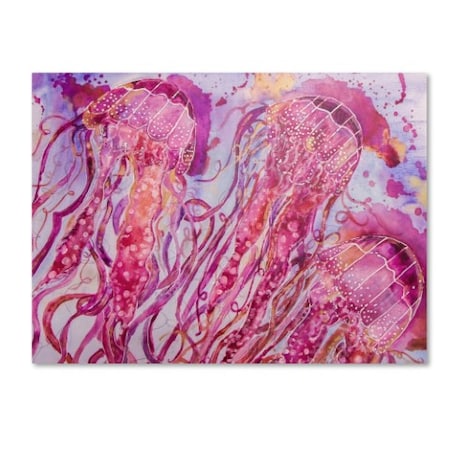 Lauren Moss 'Pink Jellyfish' Canvas Art,14x19